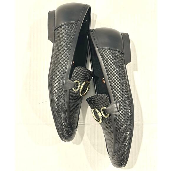 Unisa black womens textured flats loafers size 6M new without tags box - Picture 6 of 10